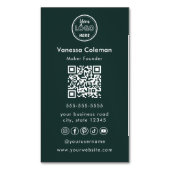 プロフェッショナルミニマリストダークグリーン名刺 マグネット名刺 (正面縦)