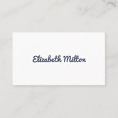 プロフェッショナルミニマリストダークブルーホワイトコンサルタント 名刺 (正面)