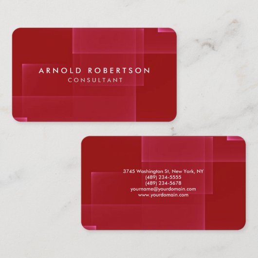 プロフェッショナルミニマリストダークレッド芸術的シック 名刺 (正面/裏面)