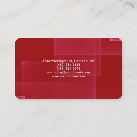 プロフェッショナルミニマリストダークレッド芸術的シック 名刺 (裏面)