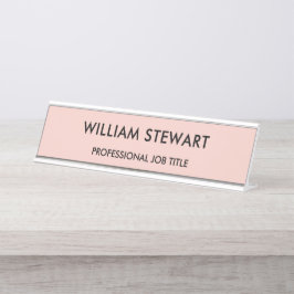 プロフェッショナルミニマリストピンクの従業員スタッフ デスクネームプレート
