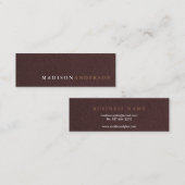 プロフェッショナルミニマリストブラウンクラフトサンド紙 スキニー名刺 (正面/裏面)