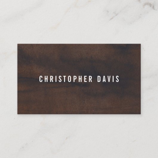 プロフェッショナルミニマリストブラウンホワイトコンサルタント 名刺 (正面)