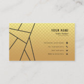 プロフェッショナルミニマリストブラックと金ゴールド贅沢 名刺 (裏面)