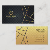 プロフェッショナルミニマリストブラックと金ゴールド贅沢 名刺 (正面/裏面)