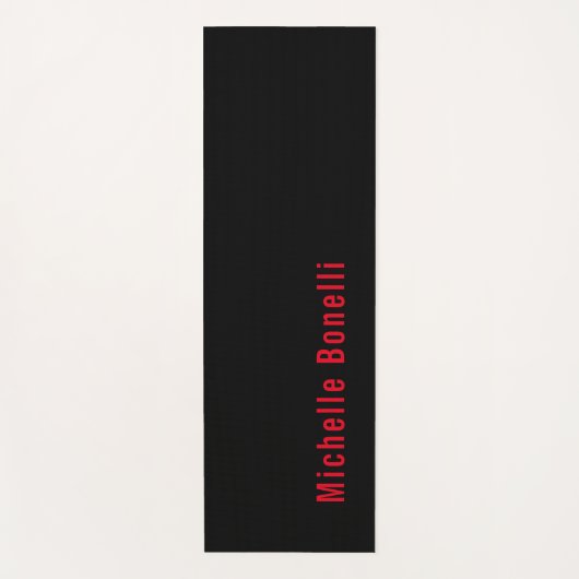 プロフェッショナルミニマリストブラックレッドモダンプレーン ヨガマット (正面)