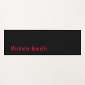 プロフェッショナルミニマリストブラックレッドモダンプレーン ヨガマット (正面(横))