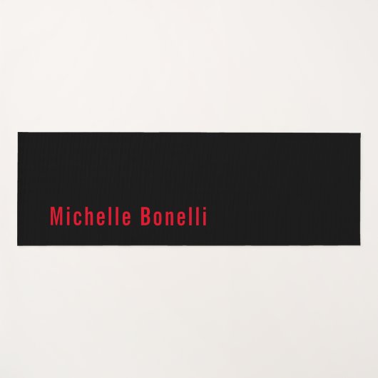 プロフェッショナルミニマリストブラックレッドモダンプレーン ヨガマット (正面(横))