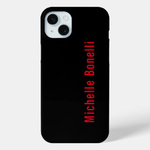 プロフェッショナルミニマリストブラックレッドモダンプレーン iPhone 15 MINIケース