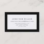 プロフェッショナルミニマリストブラック&ホワイトフレーム 名刺 (裏面)