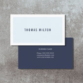 プロフェッショナルミニマリストブルーホワイトコンサルタント 名刺