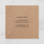 プロフェッショナルミニマリストプリントクラフトホワイト スクエア名刺 (裏面)