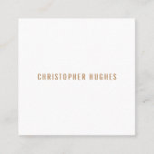 プロフェッショナルミニマリストプリントクラフトホワイト スクエア名刺 (正面)