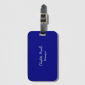 プロフェッショナルミニマリストプレミアムシルクネイビーブルー ラゲッジタグ (正面縦)