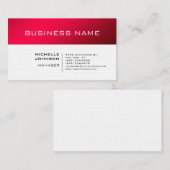 プロフェッショナルミニマリストプレミアムリネンレッドホワイト 名刺 (正面/裏面)