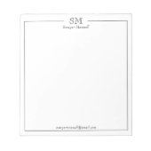 プロフェッショナルミニマリストモノグラムネームビジネス ノートパッド (正面)