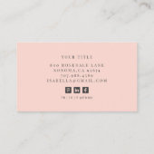 プロフェッショナルミニマリストモノグラム赤面ピンク 名刺 (裏面)