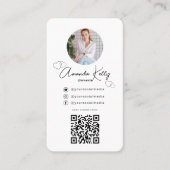 プロフェッショナルミニマリスト化粧品スキャン可能QRコード 名刺 (正面)