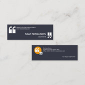 プロフェッショナルミニマリスト引用符ジャーナリスト スキニー名刺 (正面/裏面)