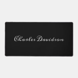 プロフェッショナルミニマリスト無地の書道黒 デスクマット