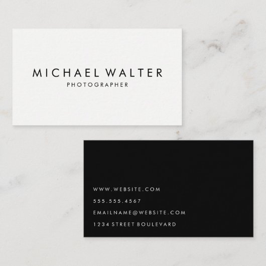 プロフェッショナルミニマリスト白と黒 名刺 (正面/裏面)
