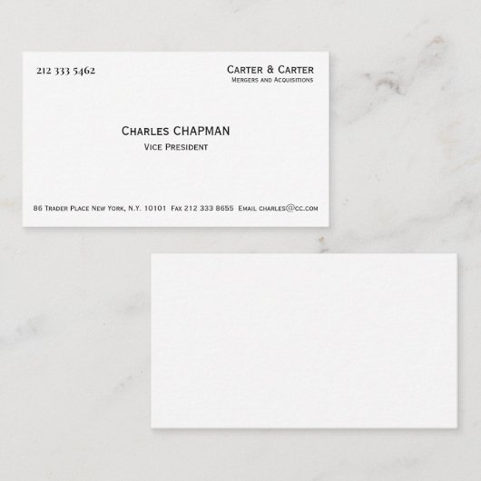 プロフェッショナルミニマリスト白黒エレガント版 名刺 (正面/裏面)