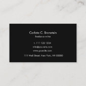 プロフェッショナルミニマリスト白黒名刺 名刺 (裏面)