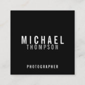 プロフェッショナルミニマリスト白黒 スクエア名刺 (正面)