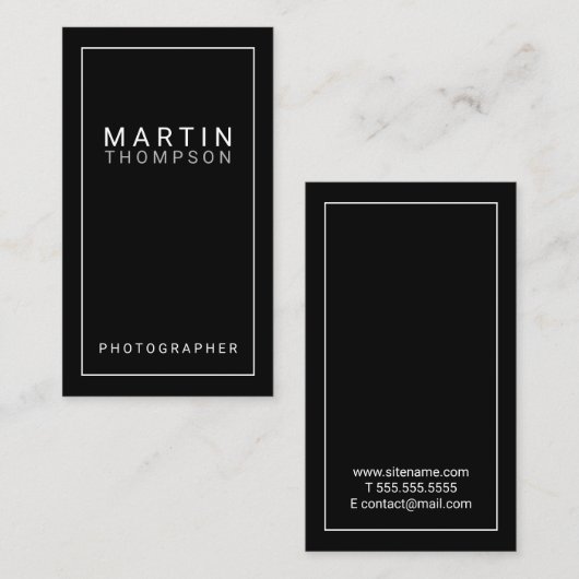 プロフェッショナルミニマリスト白黒 名刺 (正面/裏面)