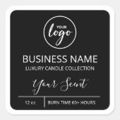 プロフェッショナルミニマリスト黒しょうゆキャンドルラベル スクエアシール (正面)