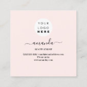 プロフェッショナルミニマリスムフレームブラック金ゴールド大理石 スクエア名刺 (裏面)