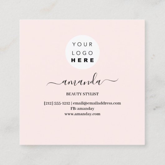 プロフェッショナルミニマリスムフレームブラック金ゴールド大理石 スクエア名刺 (裏面)