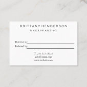 プロフェッショナルミニマリスモダントの紹介 名刺 (裏面)