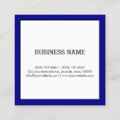 プロフェッショナルミニマリスモダントホワイトネービー スクエア名刺 (裏面)