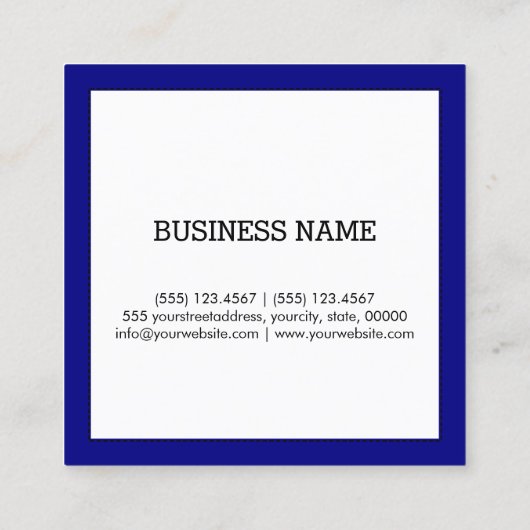 プロフェッショナルミニマリスモダントホワイトネービー スクエア名刺 (裏面)
