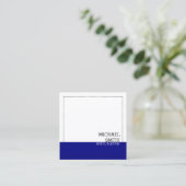 プロフェッショナルミニマリスモダントホワイトネービー スクエア名刺 (スタンド正面)