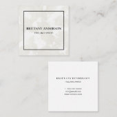 プロフェッショナルミニマリスモダント手書き白 スクエア名刺 (正面/裏面)