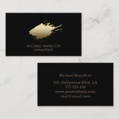 プロフェッショナルミニマリズムフェイク金ゴールドストローク 名刺 (正面/裏面)