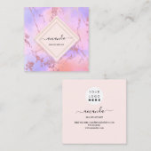 プロフェッショナルミニマリズム枠ホログラフィックマーブル スクエア名刺 (正面/裏面)