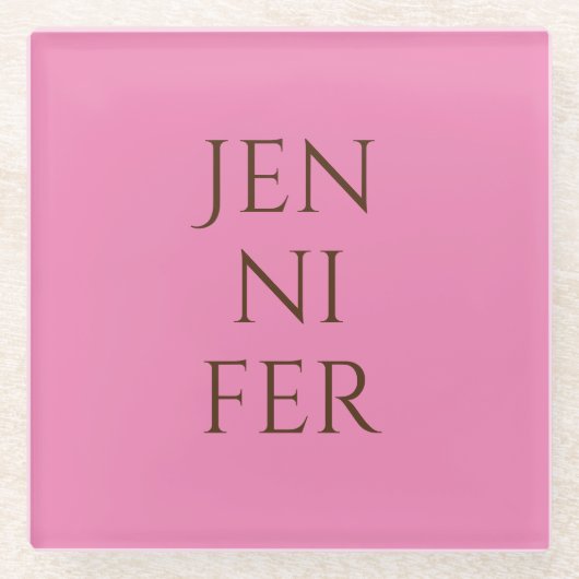 プロフェッショナルミニマルにあなたの名前を追加 ガラスコースター (正面)