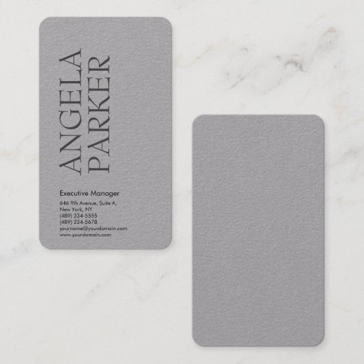 プロフェッショナルミニマルはっきりしたスモダングレイ平野 名刺 (正面/裏面)