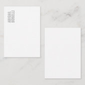 プロフェッショナルミニマルはっきりしたスモダングレー白 ノートカード (正面/裏面)
