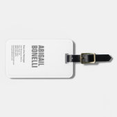 プロフェッショナルミニマルはっきりしたスモダングレー白 ラゲッジタグ (正面横)