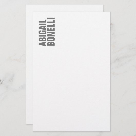 プロフェッショナルミニマルはっきりしたスモダングレー白 便箋 (正面/裏面)