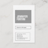 プロフェッショナルミニマルはっきりしたスモダングレー白 名刺 (正面)