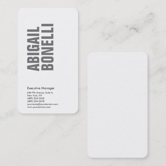 プロフェッショナルミニマルはっきりしたスモダングレー白 名刺 (正面/裏面)