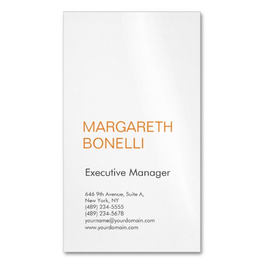 プロフェッショナルミニマルはっきりしたモダン主義者 マグネット名刺 (正面縦)