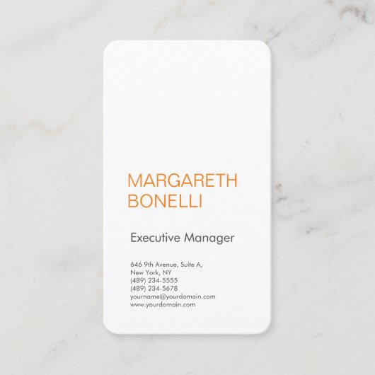 プロフェッショナルミニマルはっきりしたモダン主義者 名刺 (正面)