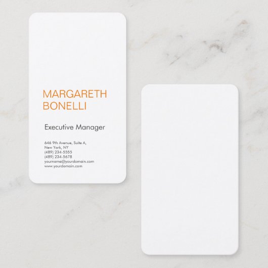 プロフェッショナルミニマルはっきりしたモダン主義者 名刺 (正面/裏面)