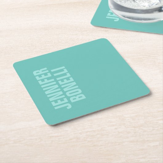 プロフェッショナルミニマルはっきりしたリストブルー スクエアペーパーコースター (アングル)